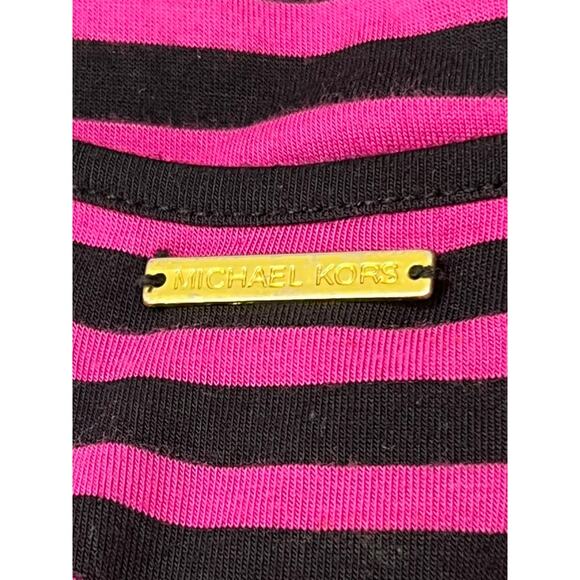 Michael Kors Pink & Black Striped Sleeveless Asymmetrical Hem Tank Dress Size S - Picture 6 of 9